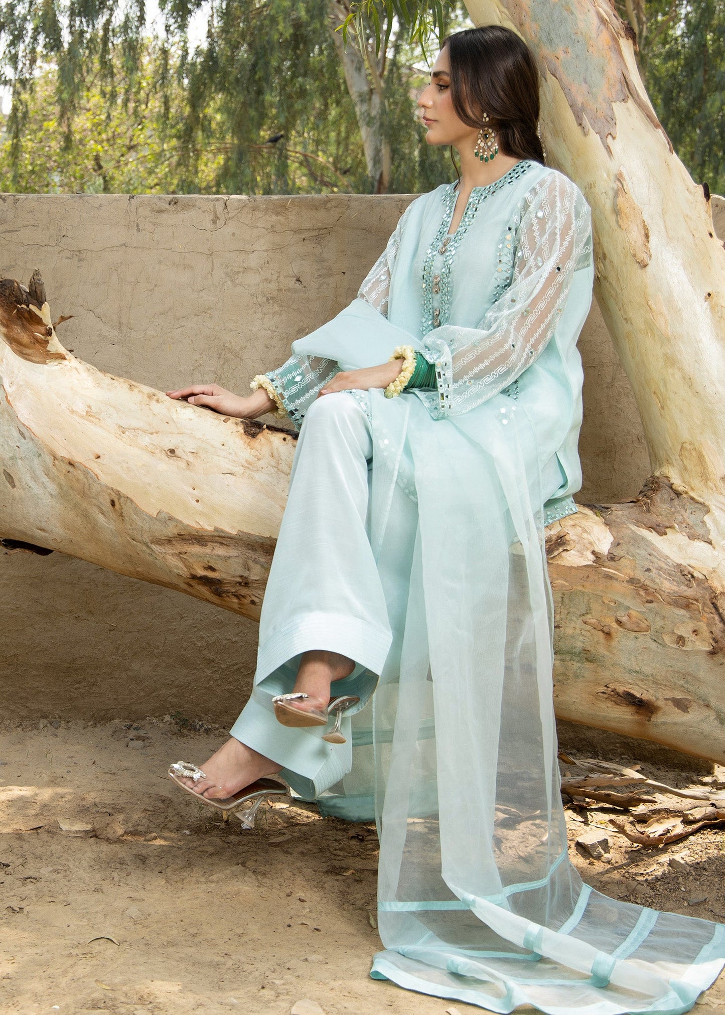 Embroidered Organza Farshi Shalwar Suit for Party Wear Online in Dubai UAE Abudhabi Ajman Sharjah