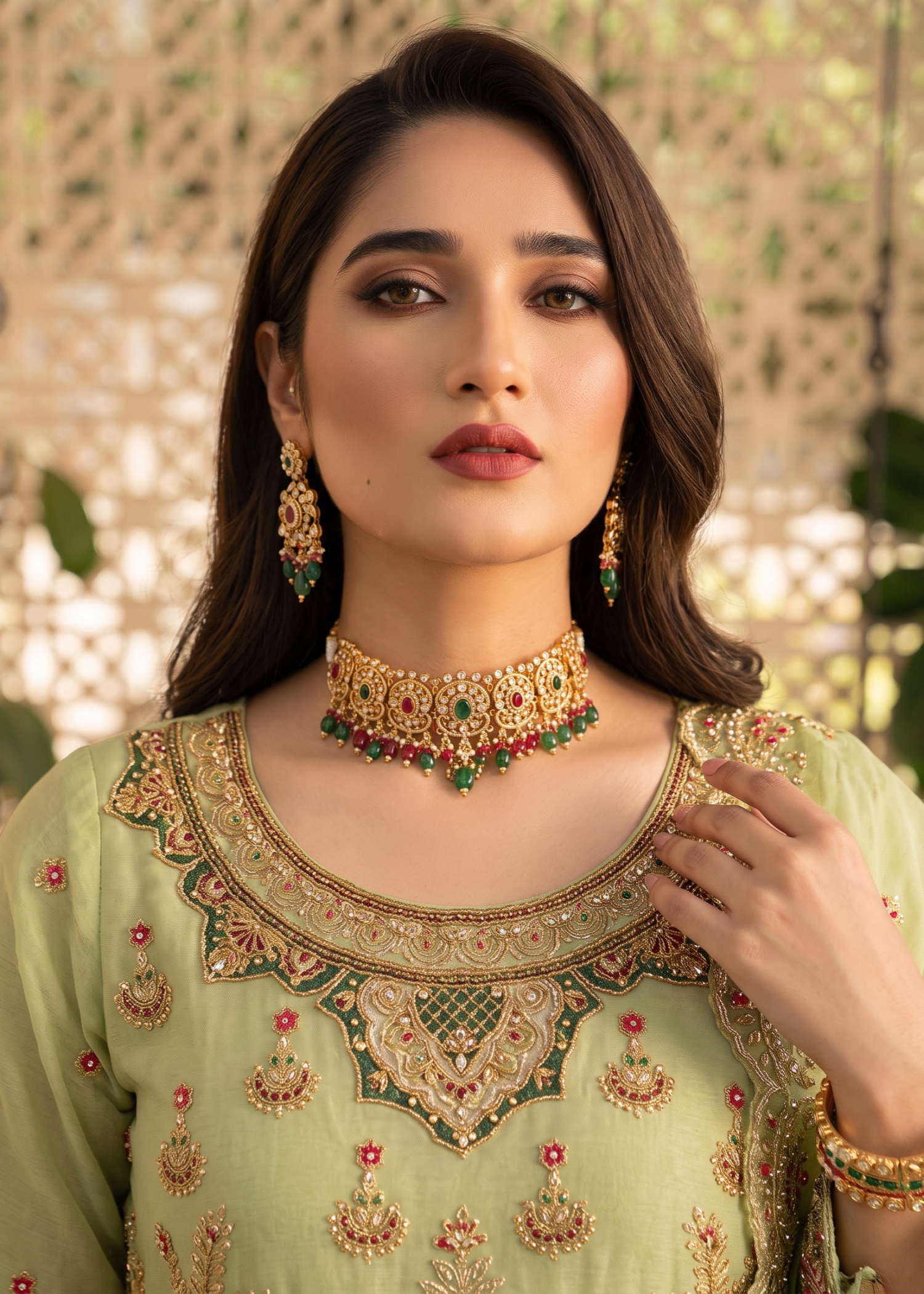 Embroidered Organza Key Lime Pakistani Suit Online in Dubai UAE Abudhabi Ajman Sharjah
