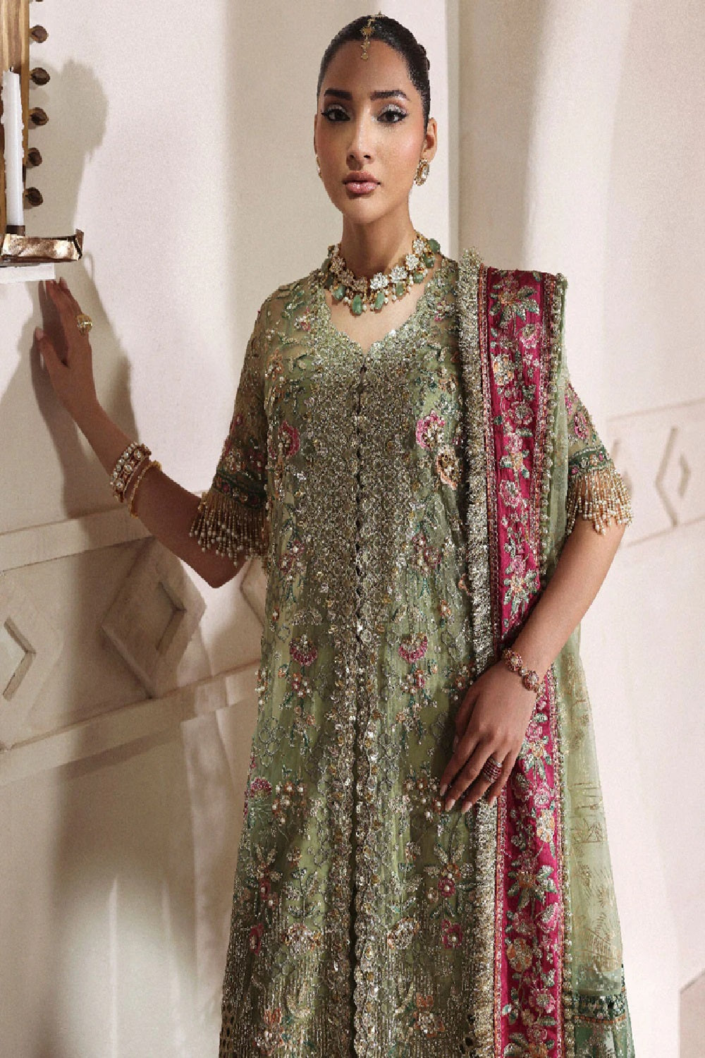 Embroidered Organza Pakistani Bridal Suit Online in UK USA Canada