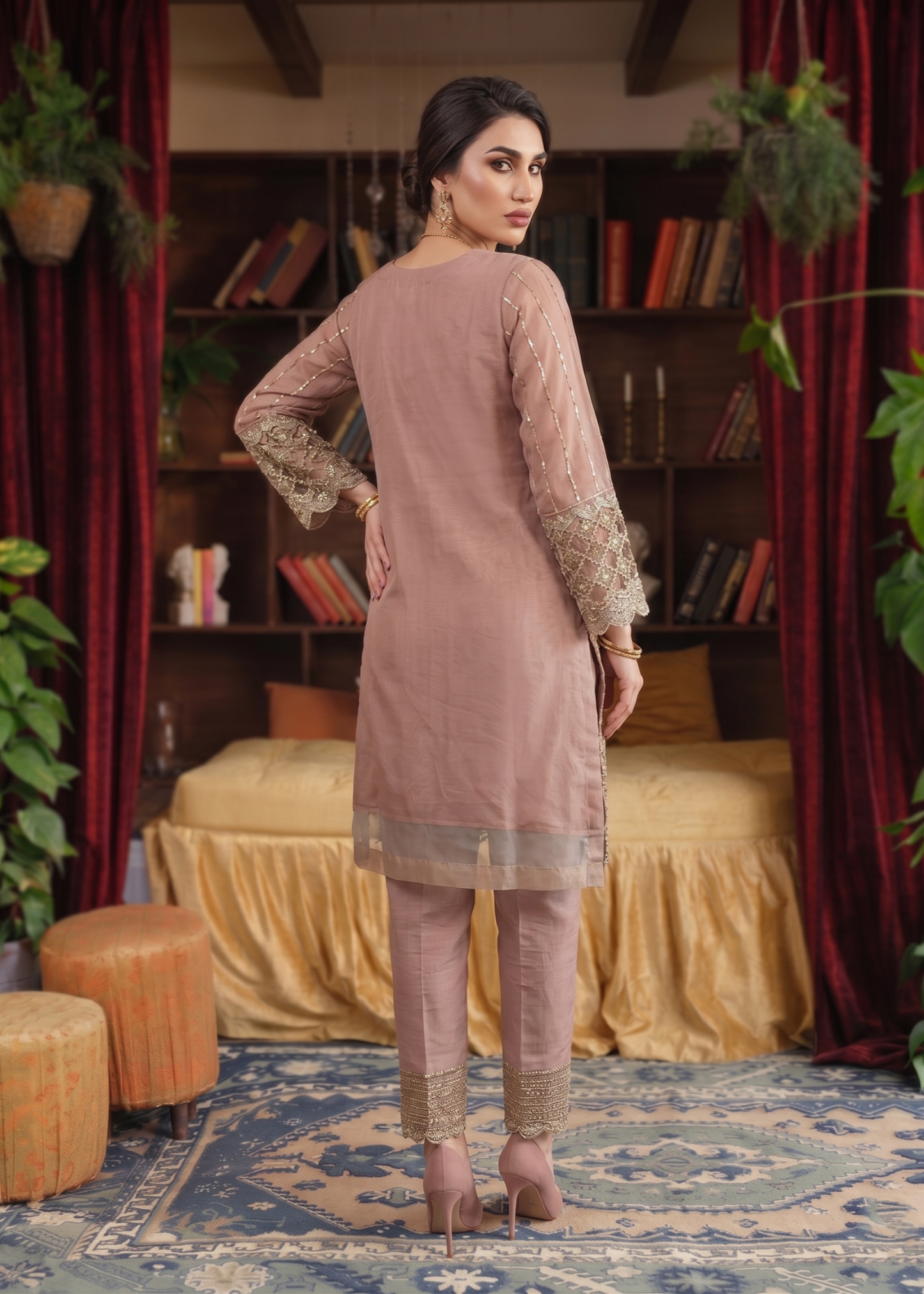 Embroidered Organza Partywear Suit Online in Sri Lanka India Australia