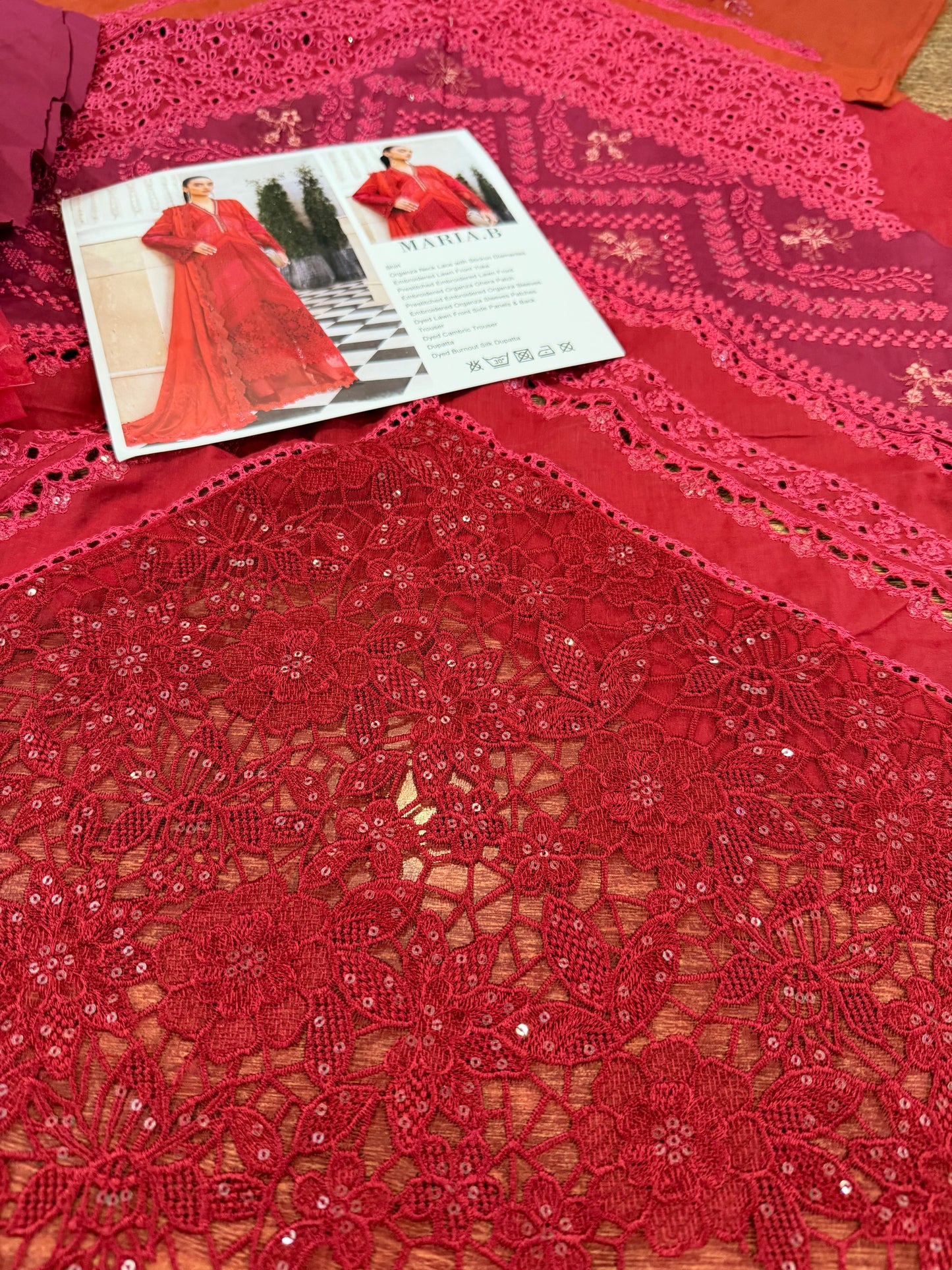 Embroidered Organza Sleeves Lawn Suit Online in KSA Riyadh Saudi Arabia Oman Bahrain Qatar