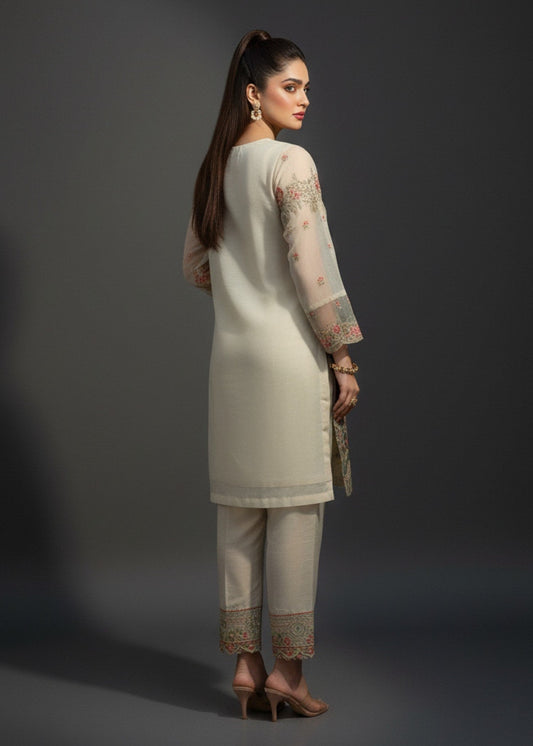 Embroidered Organza Wheat Partywear Suit Online in Sri Lanka India Australia
