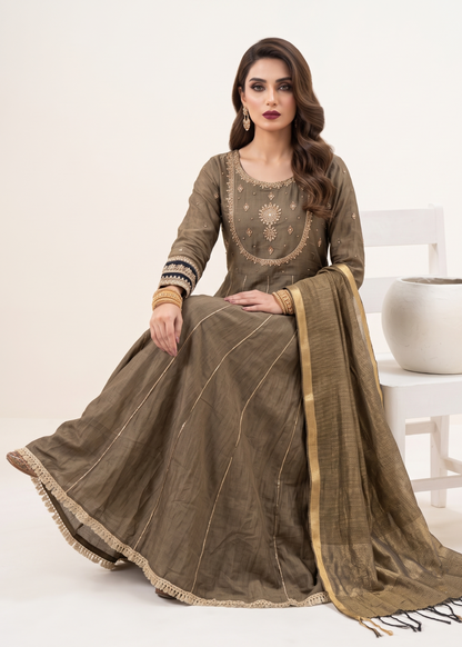 Embroidered Paper Lawn Maxi with Straight Trouser Online in Sri Lanka India Australia