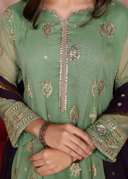 Embroidered Pastel Green Chiffon Pakistani Suit Online in Sri Lanka India Australia
