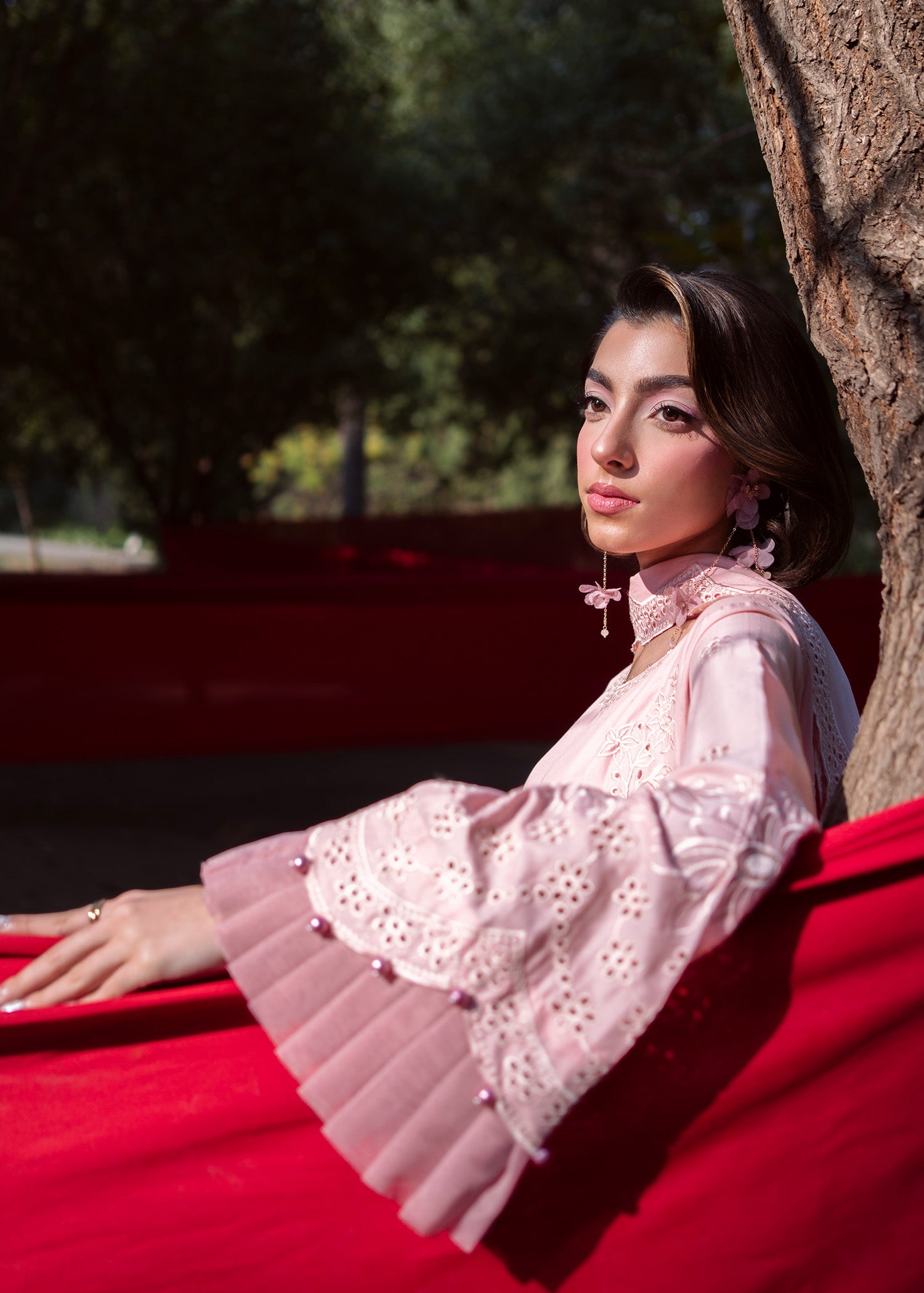 Embroidered Pastel Pink Lawn Kurta Online in UK USA Canada