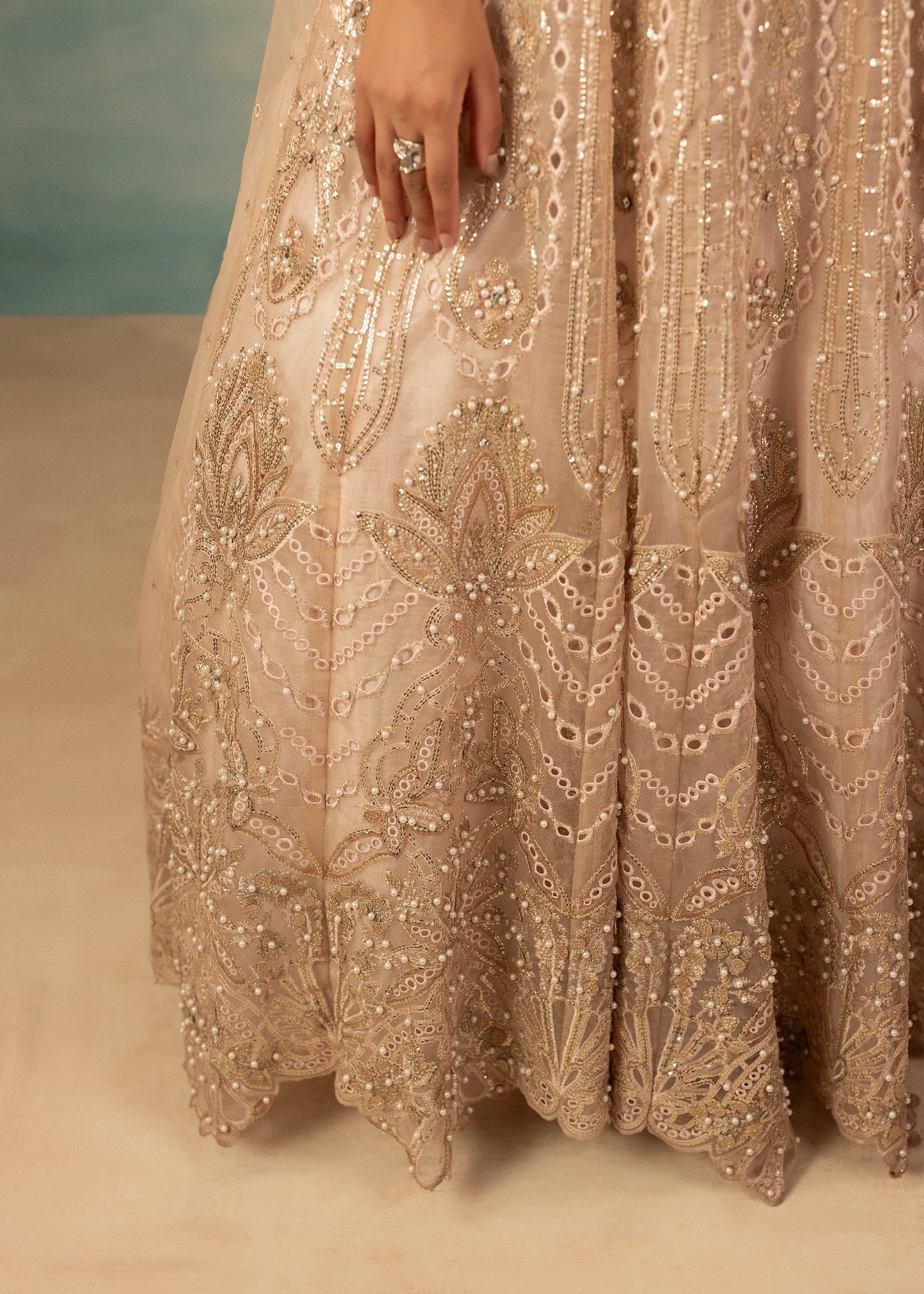 Embroidered Pastel Pink Organza Pakistani Suit Online in Dubai DXB UAE Abudhabi Meena Bazaar