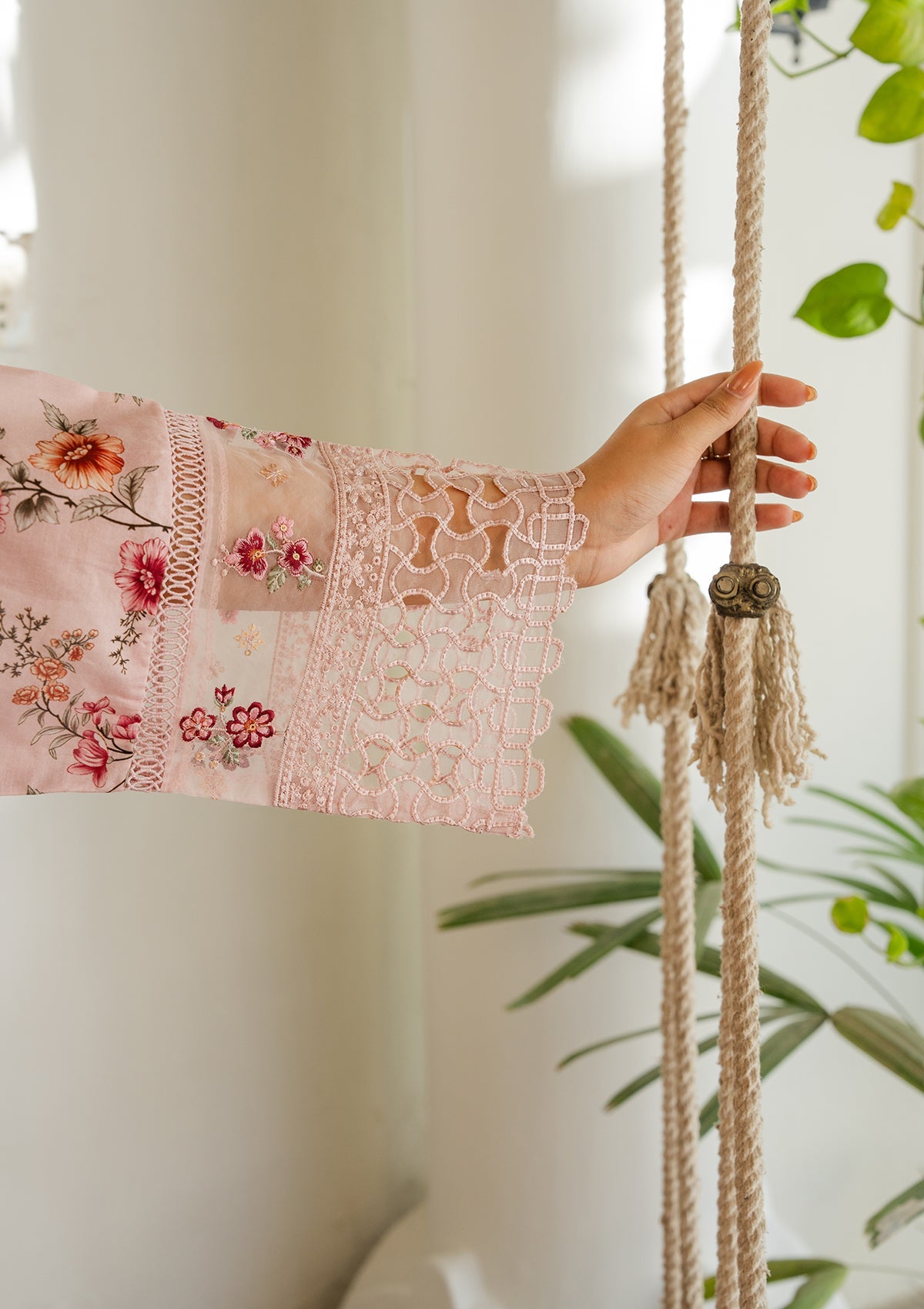 Embroidered Peach Lawn Suit for Ladies Online in Sri Lanka India Australia