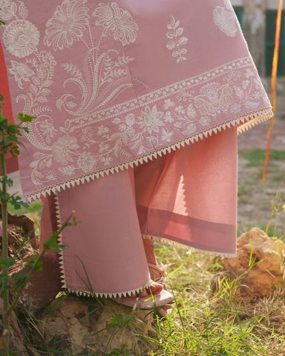 Embroidered Pink Cotton Lawn Salwar Suit Online in Dubai UAE Abudhabi Ajman Sharjah