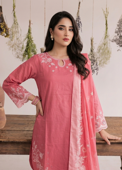 Embroidered Pink Lawn Pakistani Designer Suit Online in UK USA Canada