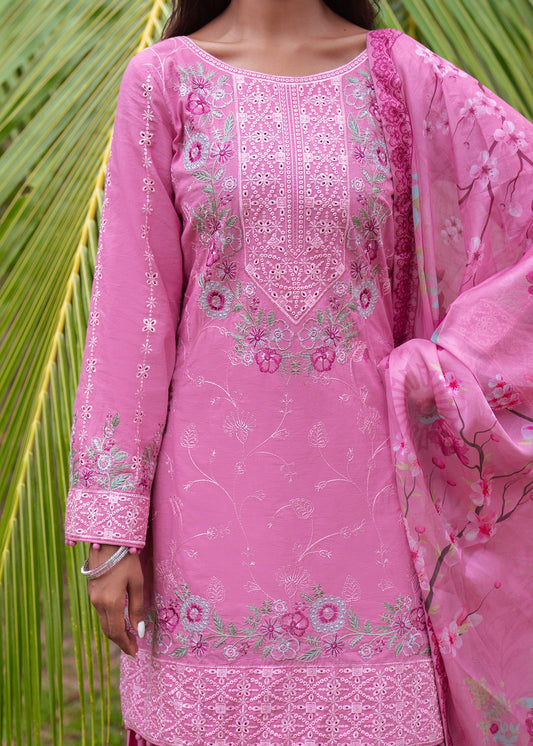 Embroidered Pink Lawn Pakistani Suit Online in Dubai DXB UAE Abudhabi Meena Bazaar