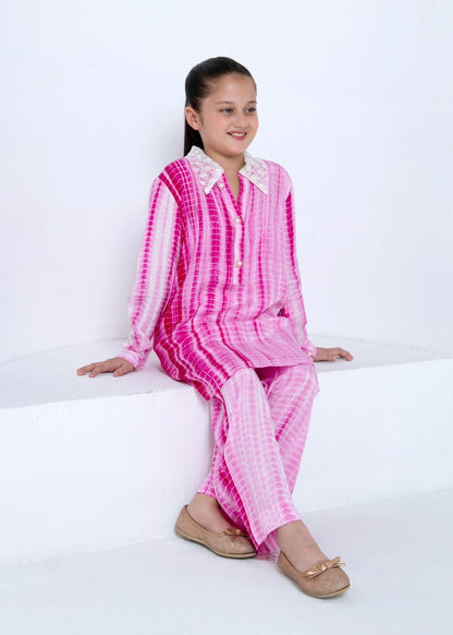 Embroidered Pink Raw Silk Pakistani Suit Online in UK USA Canada
