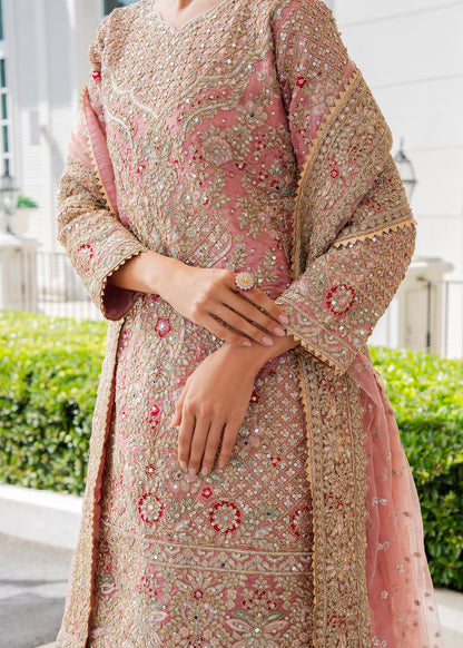 Embroidered Pink Silk Wedding Guest Wear Online in Dubai UAE Abudhabi Ajman Sharjah