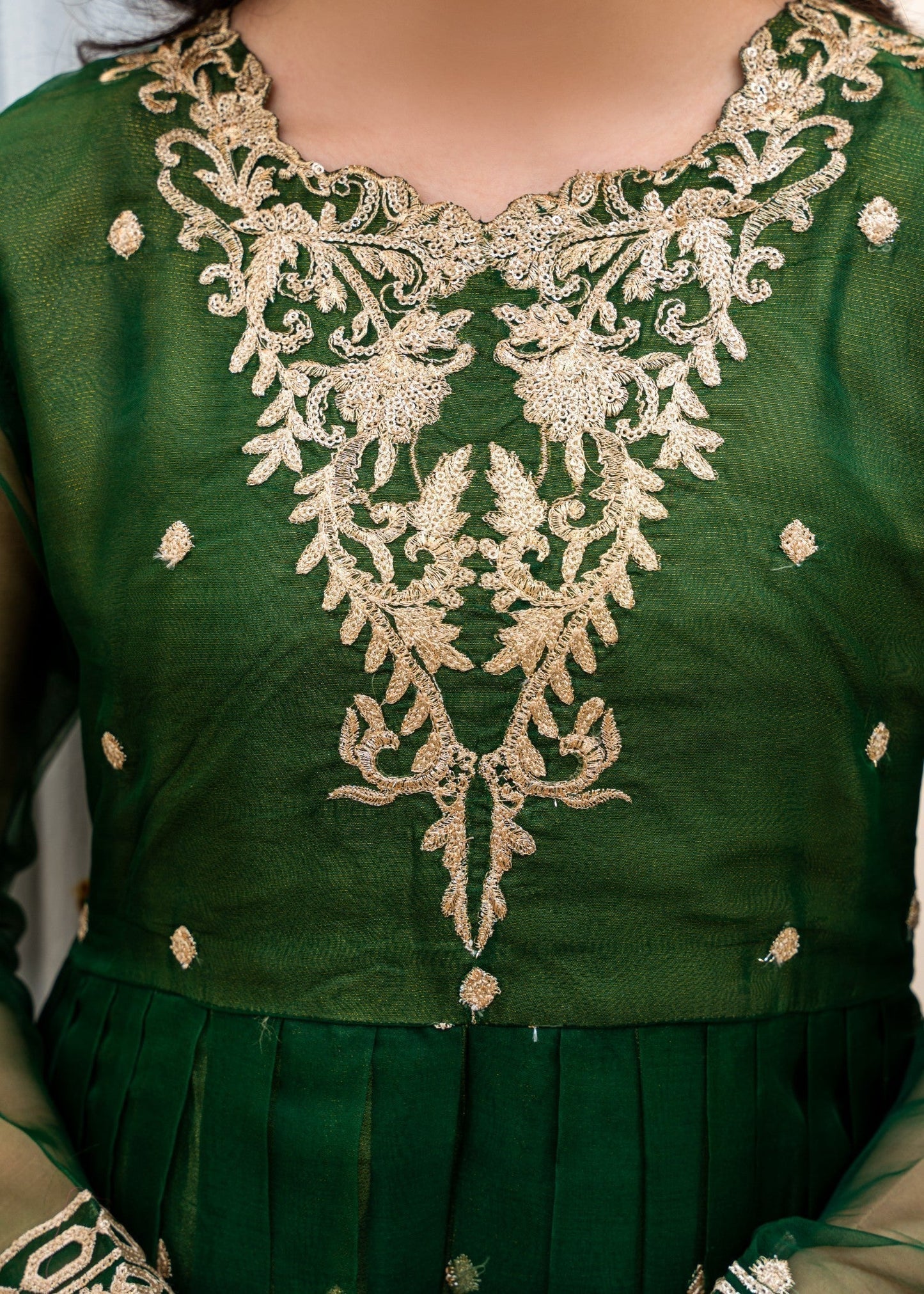 Embroidered Pishwas with Organza Dupatta Online in Dubai DXB UAE Abudhabi Meena Bazaar