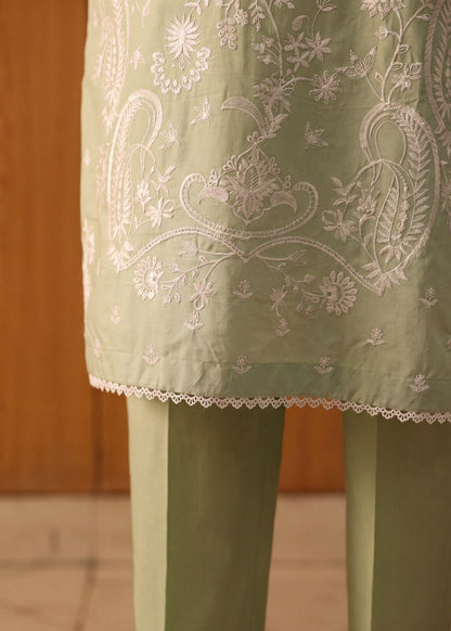 Embroidered Pistachio Green Kurta with Dupatta Online in Dubai DXB UAE Abudhabi Meena Bazaar