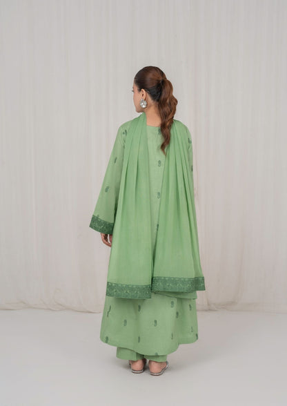 Embroidered Pistachio Lawn Flared Top Straight Trouser Online in Dubai UAE Abudhabi Ajman Sharjah