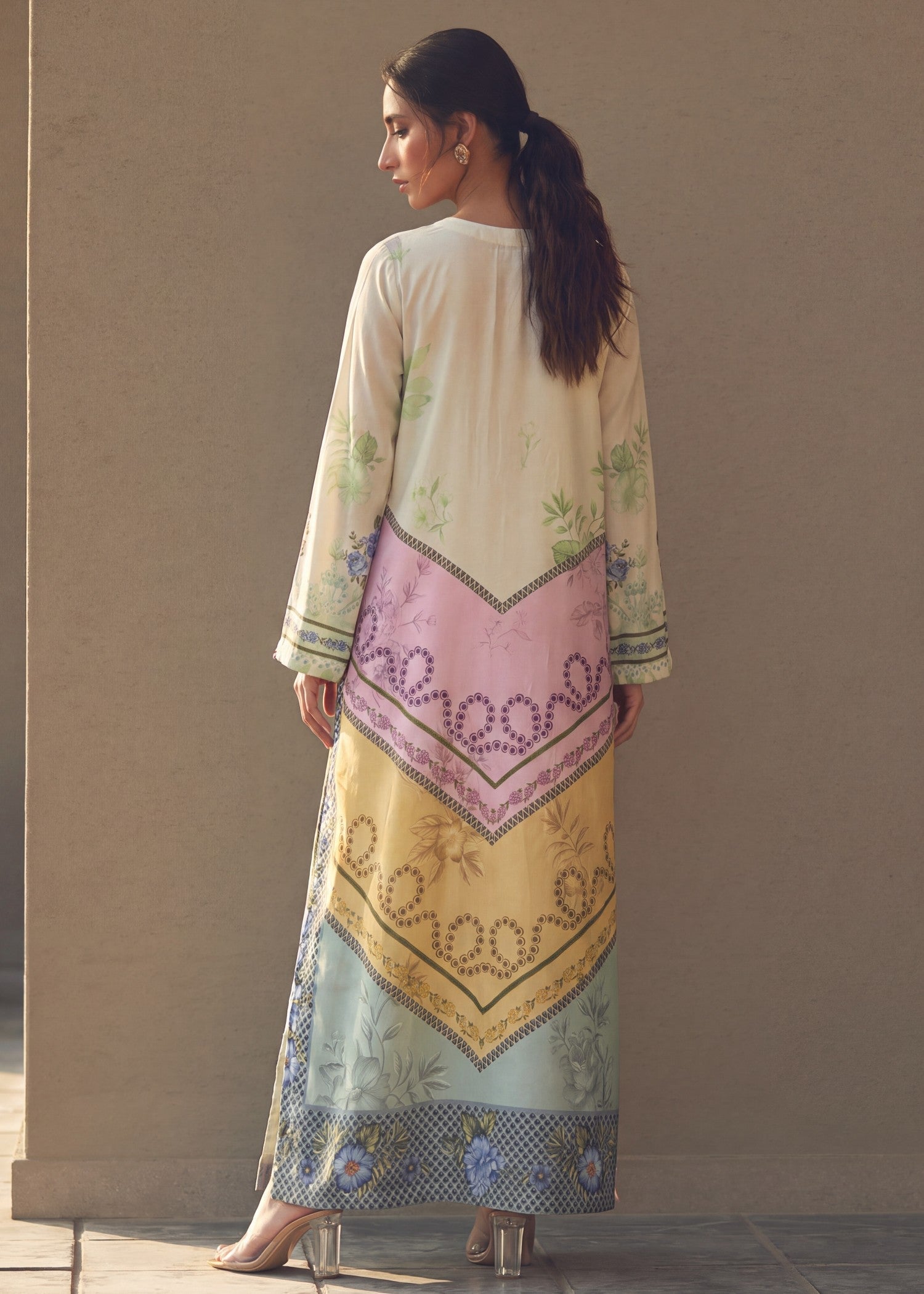 Embroidered Poly Silk Kaftan for Women Online in KSA Riyadh Saudi Arabia Oman Bahrain Qatar