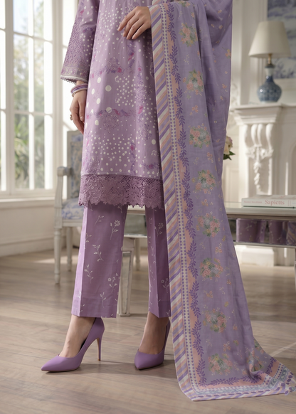 Embroidered Purple Ash Lawn Suit for Women Online in Sri Lanka India Australia