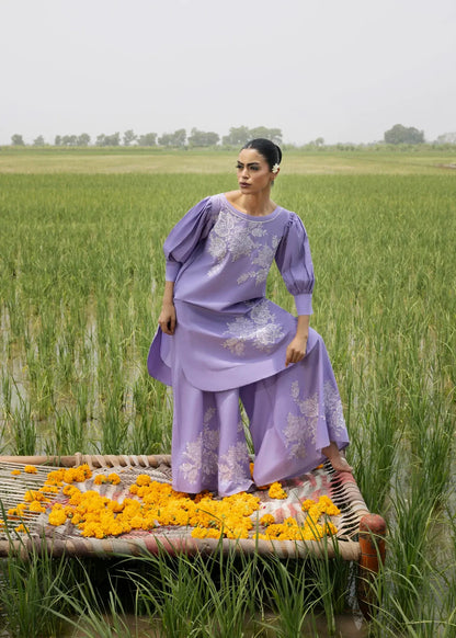 Embroidered Purple Ash Lawn Suit Online in Dubai DXB UAE Abudhabi Meena Bazaar