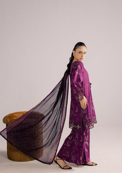 Embroidered Purple Lawn 3 Piece Suit Online in Dubai DXB UAE Abudhabi Meena Bazaar