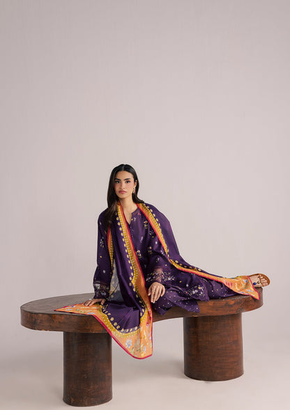 Embroidered Purple Lawn Salwar Kameez Online in Dubai UAE Abudhabi Ajman Sharjah