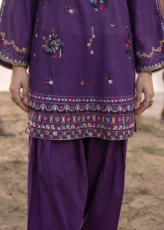 Embroidered Purple Lawn Shalwar Kameez Online in Dubai DXB UAE Abudhabi Meena Bazaar