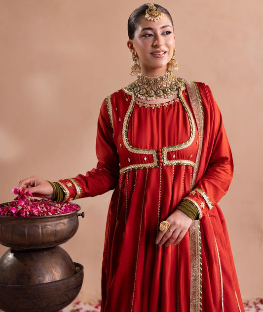 Embroidered Raw Silk Festive Wear Online in Dubai DXB UAE Abudhabi Meena Bazaar