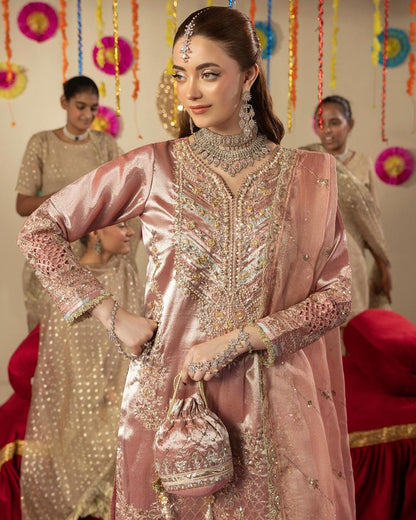Embroidered Raw Silk Gharara with Maisori Dupatta Online in KSA Riyadh Saudi Arabia Oman Bahrain Qatar