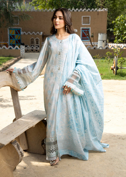 Embroidered Raw Silk Kurta with Paper Lawn Dupatta Online in KSA Riyadh Saudi Arabia Oman Bahrain Qatar