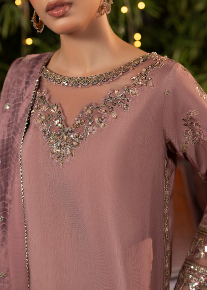 Embroidered Raw Silk Mauve Wedding Outfit Online in Dubai DXB UAE Abudhabi Meena Bazaar