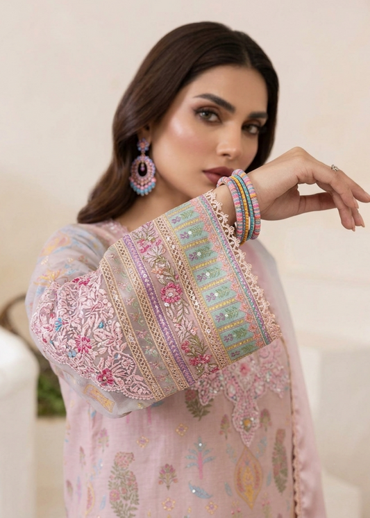 Embroidered Raw Silk Pakistani Suit Online in Dubai DXB UAE Abudhabi Meena Bazaar