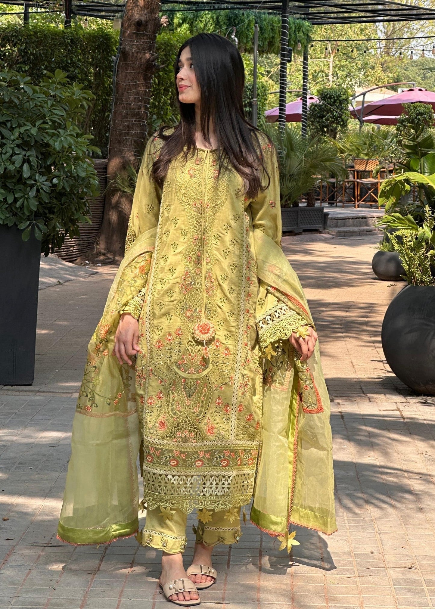Embroidered Raw Silk Partywear Kurta Set Online in Sri Lanka India Australia