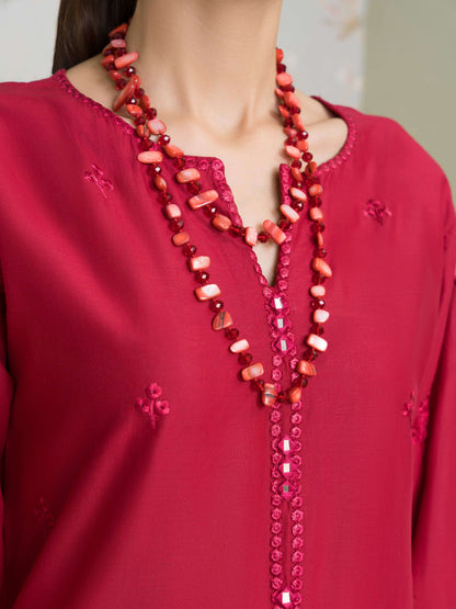 Embroidered Red Cotton Shalwar Kameez Online in UK USA Canada