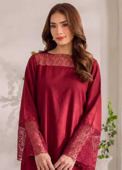 Embroidered Red Kaftan for Daily Wear Online in Dubai DXB UAE Abudhabi Meena Bazaar