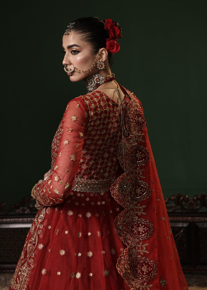 Embroidered Red Lehenga for Wedding Online in UK USA Canada
