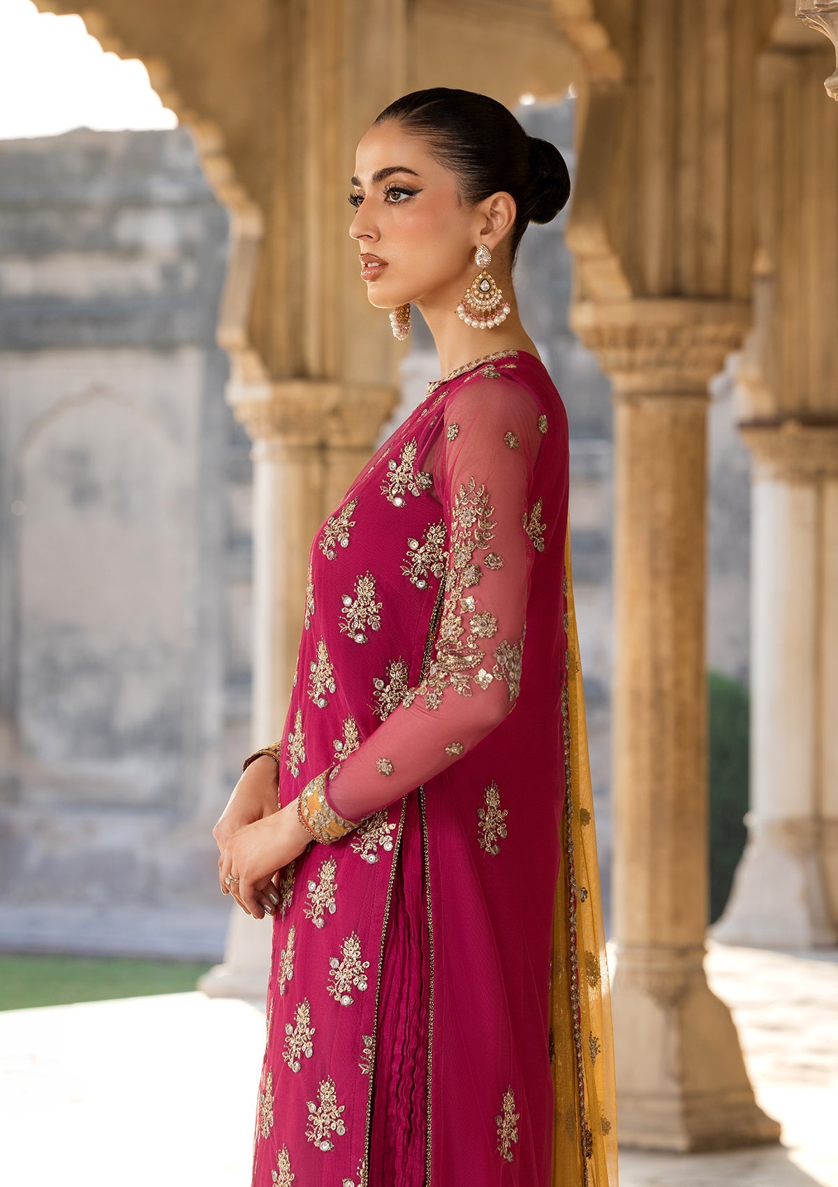 Embroidered Red Net Pakistani Outfit Online in Sri Lanka India Australia