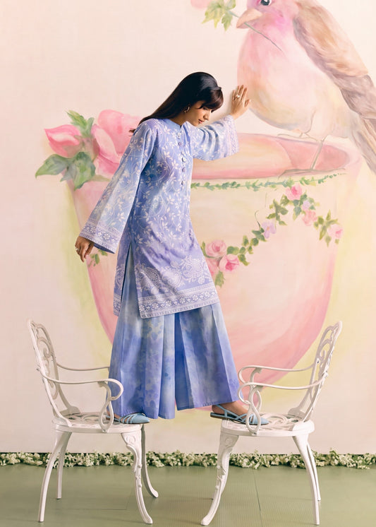Embroidered Royal Blue Sharara Dress Online in Dubai DXB UAE Abudhabi Meena Bazaar