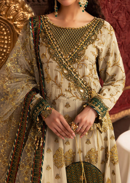 Embroidered Sage Green Chiffon Wedding Suit Online in KSA Riyadh Saudi Arabia Oman Bahrain Qatar