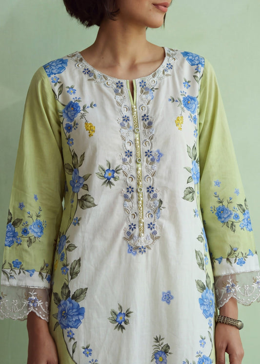 Embroidered Sage Green Pakistani Suit Online in Dubai DXB UAE Abudhabi Meena Bazaar