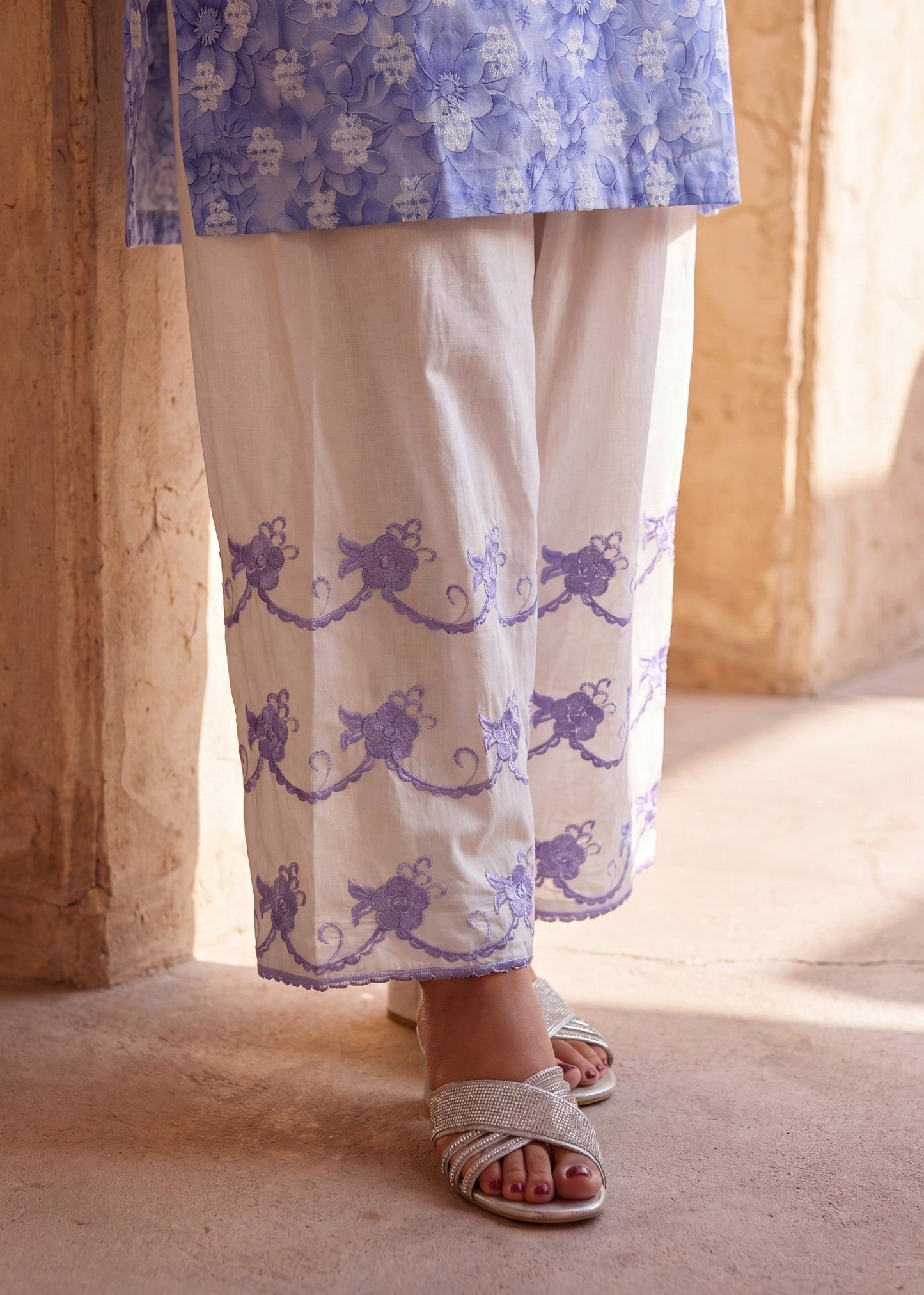 Embroidered Self Jacquard Kurta Set for Women Online in Sri Lanka India Australia