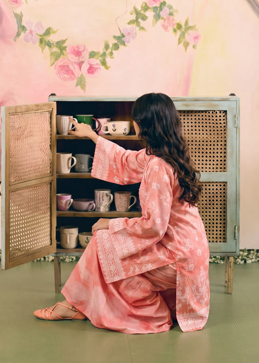 Embroidered Sharara Suit Peach Pink Online in Dubai DXB UAE Abudhabi Meena Bazaar