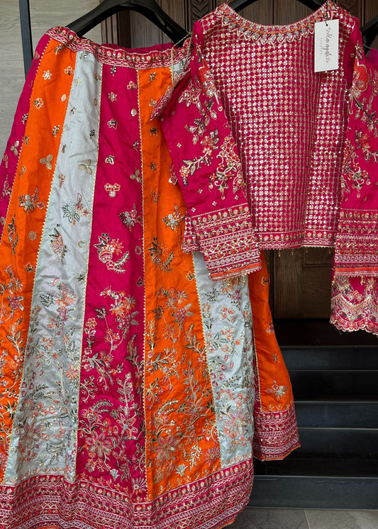 Embroidered Shocking Pink Lehenga Choli Potli Online in Sri Lanka India Australia
