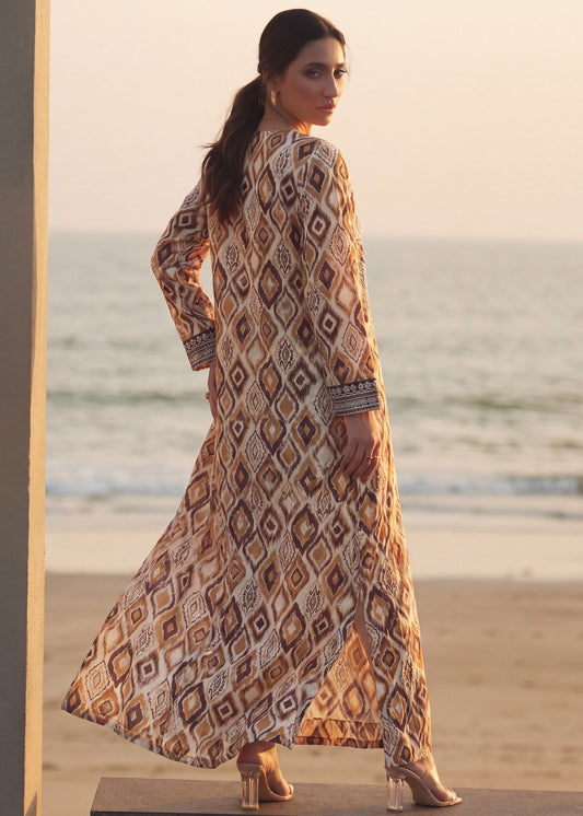 Embroidered Silk Kaftan for Women Online in KSA Riyadh Saudi Arabia Oman Bahrain Qatar