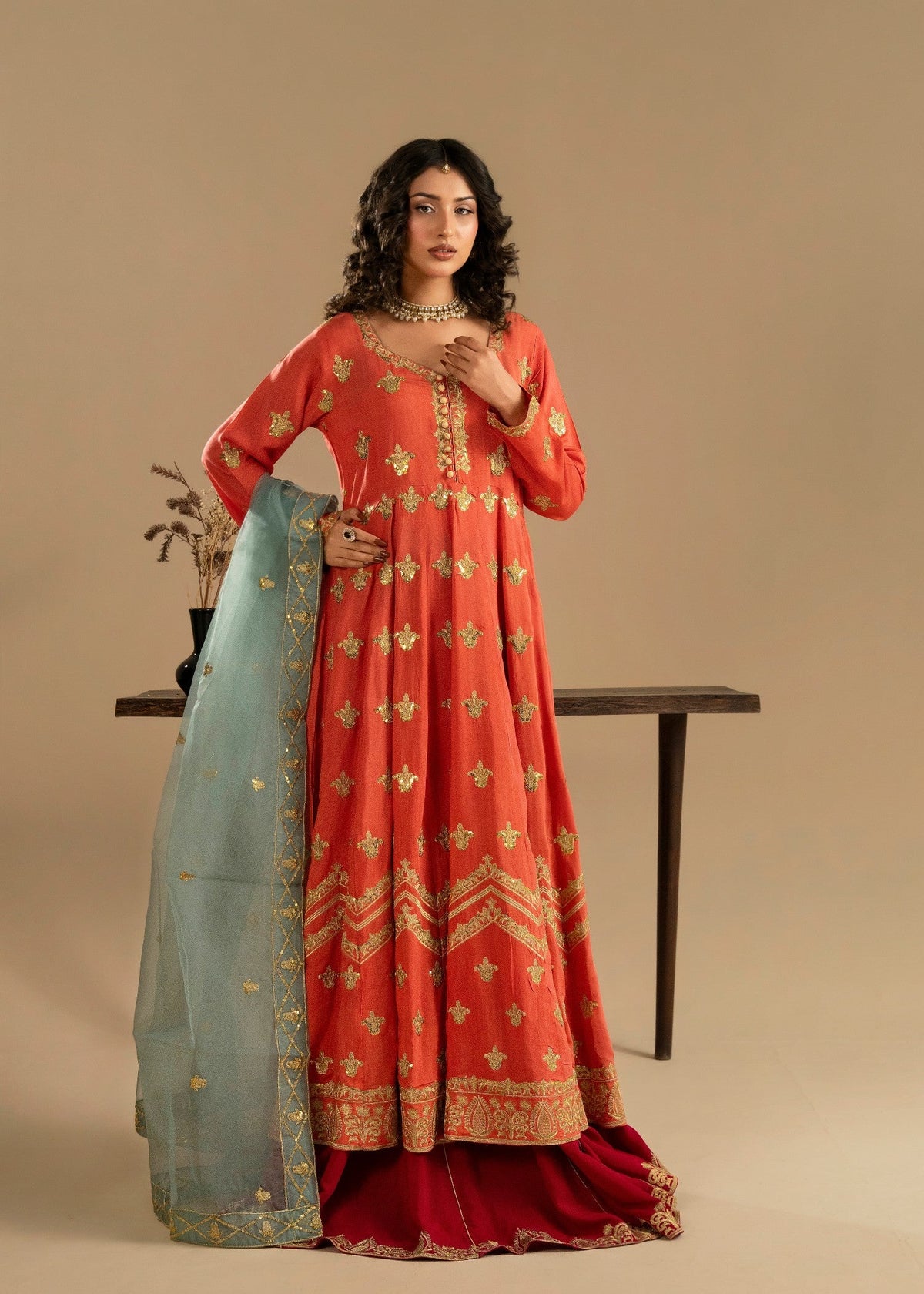 Embroidered Silk Lehenga Choli Pakistani Designer Suits Online in Sri Lanka India Australia