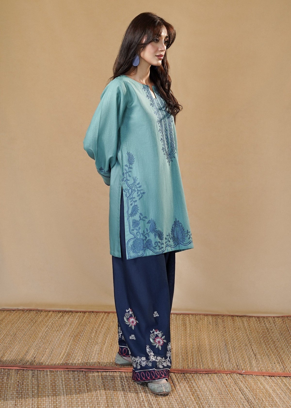 Embroidered Slub Khaddar Winter Wear Online in Dubai UAE Abudhabi Ajman Sharjah