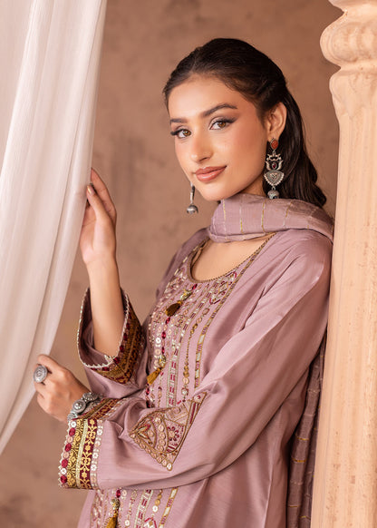 Embroidered Tea Rose Pink Viscose Salwar Kameez Online in KSA Riyadh Saudi Arabia Oman Bahrain Qatar