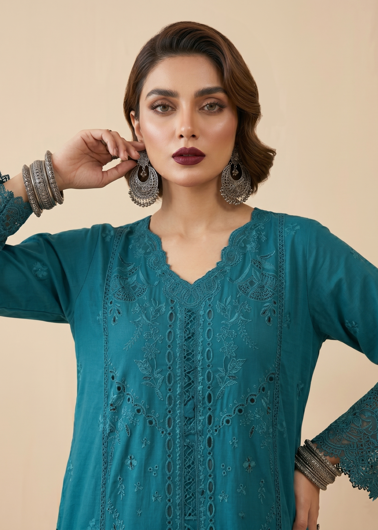 Embroidered Teal Lawn Pakistani Suit Online in Dubai DXB UAE Abudhabi Meena Bazaar