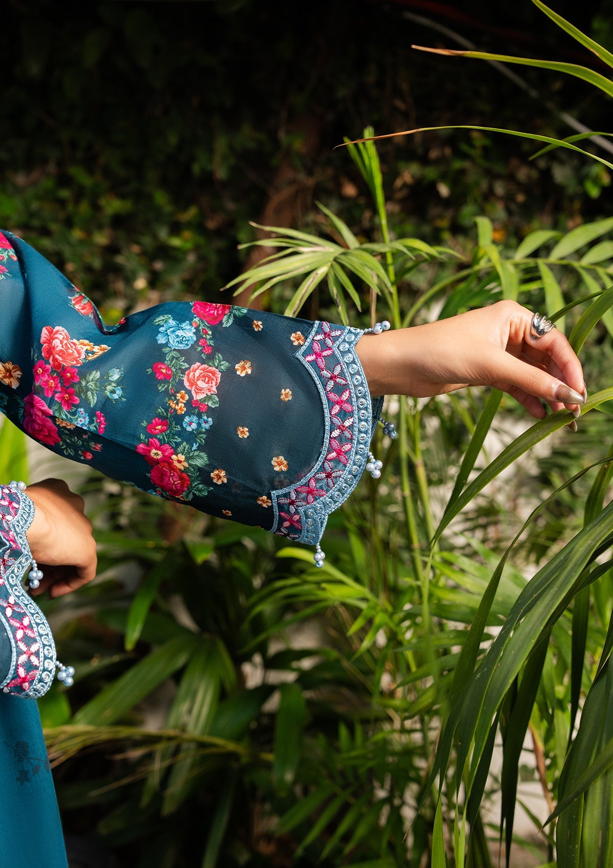 Embroidered Teal Lawn Salwar Kameez Online in UK USA Canada