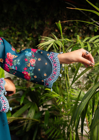 Embroidered Teal Lawn Salwar Kameez Online in UK USA Canada