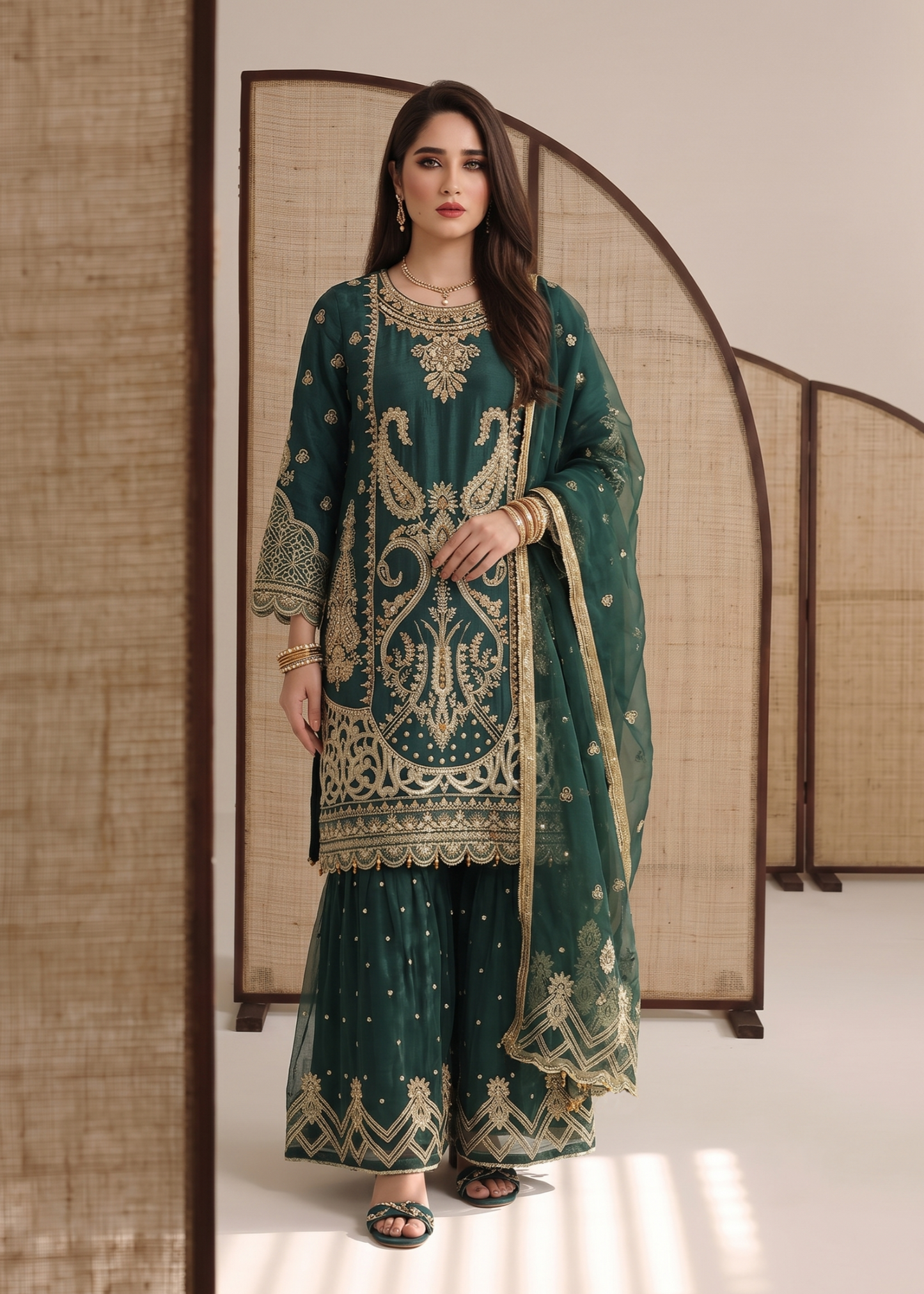 Embroidered Teal Organza Salwar Kameez Online in KSA Riyadh Saudi Arabia Oman Bahrain Qatar