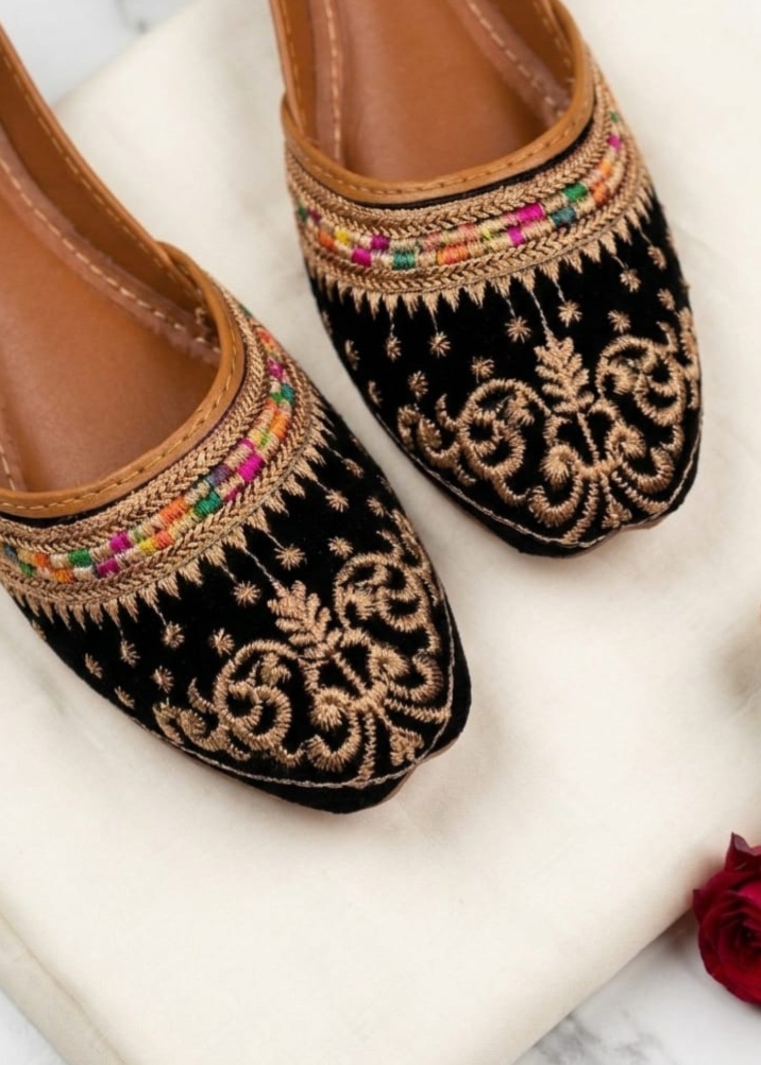 Embroidered Velvet Khussa for Women Online in UK USA Canada